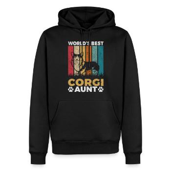 Cadeaux de corgi pour les amateurs de corgi - Sweat à capuche Premium bio Homme - noir - Devant - Nico (187cm)
