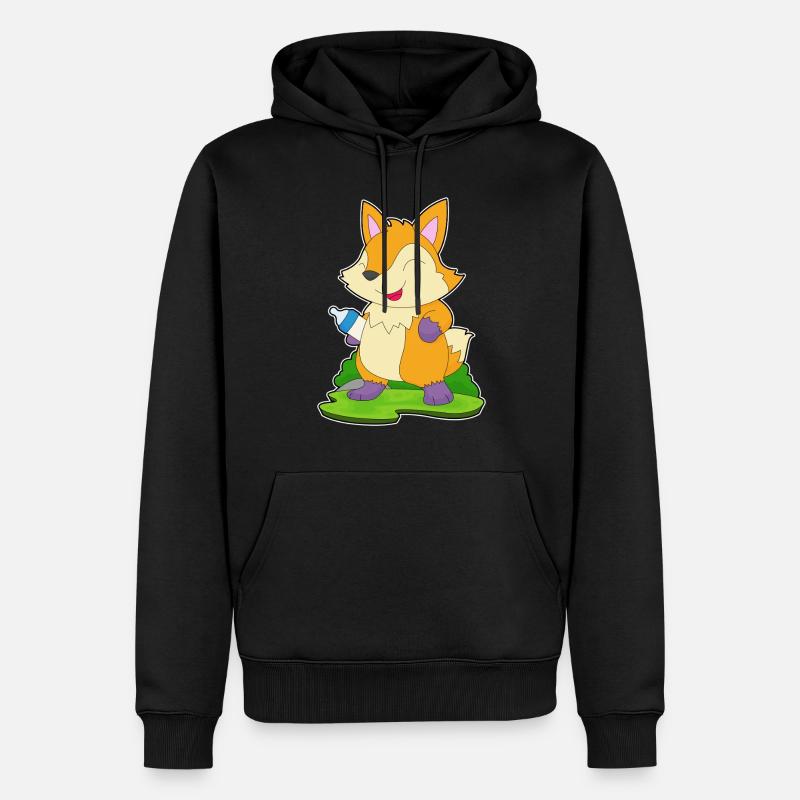 Fox Lait Biberon - Sweat à capuche Premium bio Homme - noir