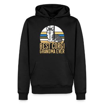 Corgi Gifts for Corgi Lovers - Men’s Premium Organic Hoodie - black - Front - Nico (187cm)