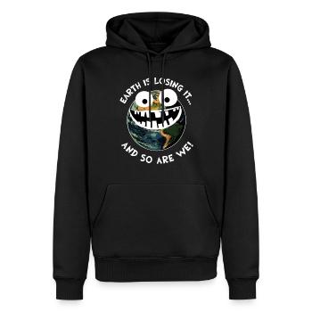 La Terre La Perdre Planète Terre Environnement Cadeau - Sweat à capuche Premium bio Homme - noir - Devant - Nico (187cm)