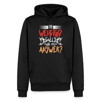 Wendigo Kryptide Cryptid - Männer Premium Bio Hoodie - Schwarz - Vorne - Nico (187cm)