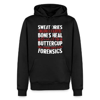 La sueur sèche Le sang Caillots Les os guérissent Drôle - Sweat à capuche Premium bio Homme - noir - Devant - Nico (187cm)