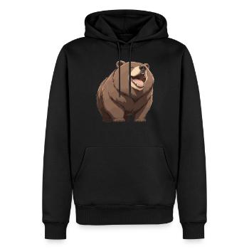 Ours Kodiak Ours Kodiak - Sweat à capuche Premium bio Homme - noir - Devant - Nico (187cm)