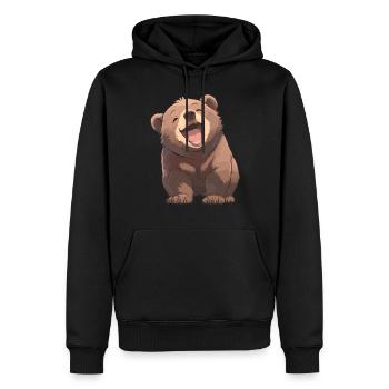 Ours Kodiak Ours Kodiak - Sweat à capuche Premium bio Homme - noir - Devant - Nico (187cm)