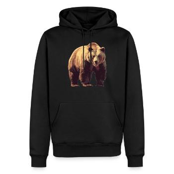 Ours Kodiak Ours Kodiak - Sweat à capuche Premium bio Homme - noir - Devant - Nico (187cm)