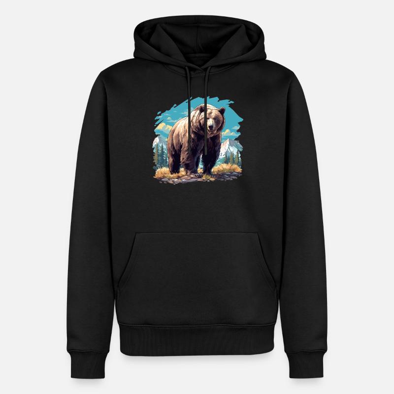 Kodiakbären Kodiakbär - Männer Premium Bio Hoodie - Schwarz