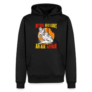 Dirt Biker Riding My Bike & I Have An Air Affair - Männer Premium Bio Hoodie - Schwarz - Vorne - Nico (187cm)