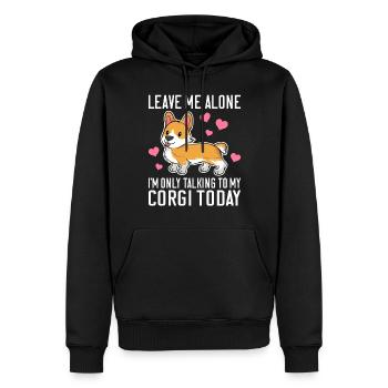 Cadeaux de corgi pour les amateurs de corgi - Sweat à capuche Premium bio Homme - noir - Devant - Nico (187cm)