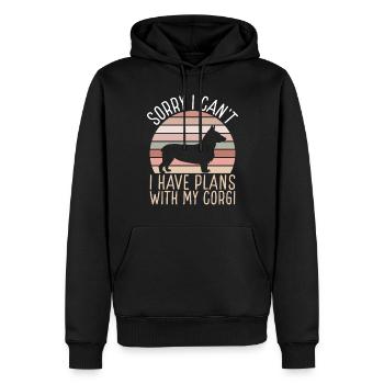 Cadeaux de corgi pour les amateurs de corgi - Sweat à capuche Premium bio Homme - noir - Devant - Nico (187cm)