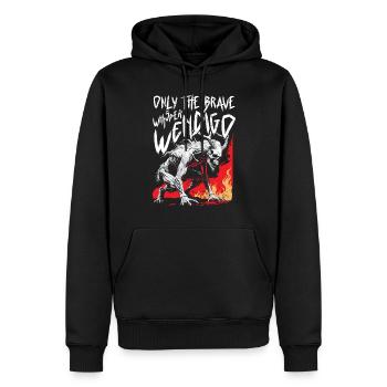 Wendigo Kryptide Cryptid - Männer Premium Bio Hoodie - Schwarz - Vorne - Nico (187cm)