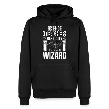 En gros, je suis un sorcier drôle de professeur de sciences - Sweat à capuche Premium bio Homme - noir - Devant - Nico (187cm)