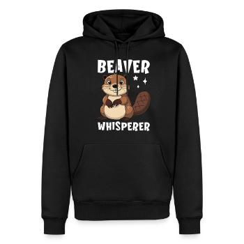 Beaver Whisperer - Männer Premium Bio Hoodie - Schwarz - Vorne - Nico (187cm)