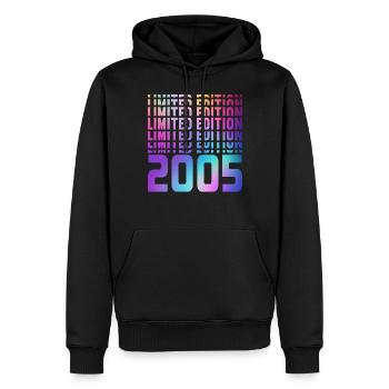 Limited Edition 2005 - Männer Premium Bio Hoodie - Schwarz - Vorne - Nico (187cm)