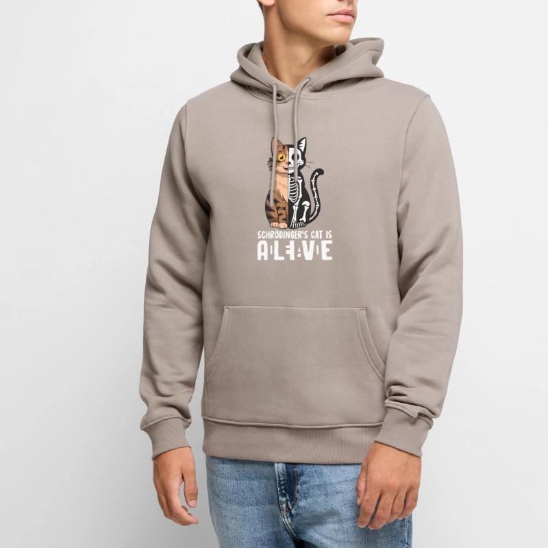 Le chat de Schrödinger mort et vif Sweat à capuche Premium bio Homme