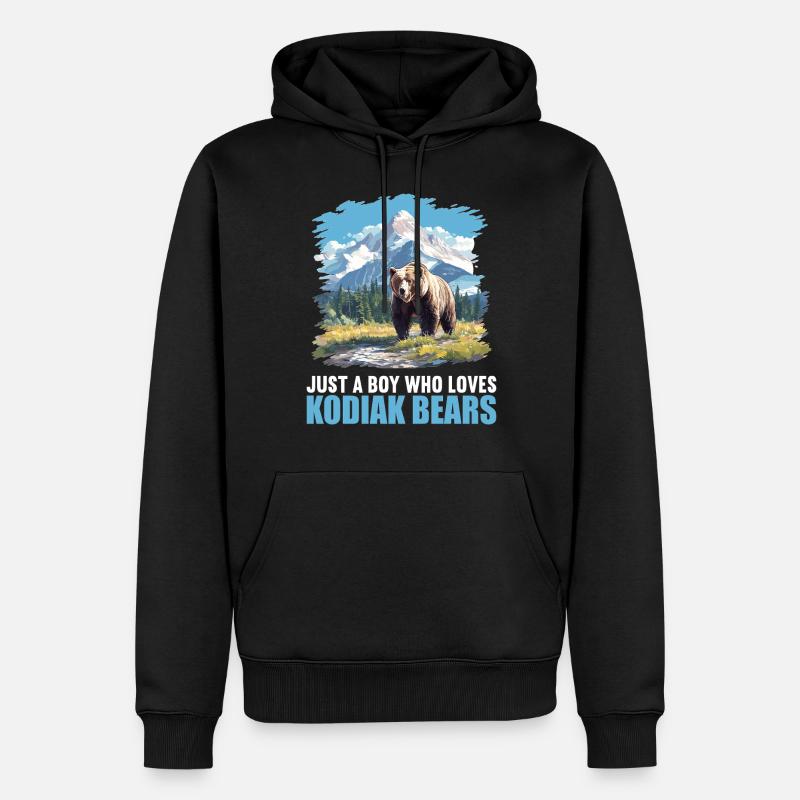 Ours Kodiak Ours Kodiak - Sweat à capuche Premium bio Homme - noir
