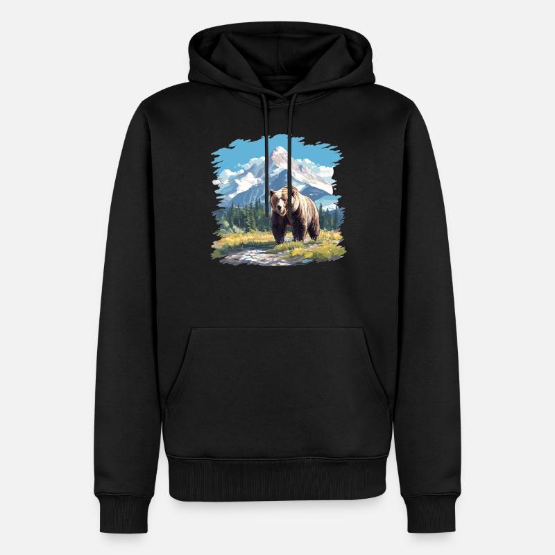 Kodiakbären Kodiakbär - Männer Premium Bio Hoodie - Schwarz