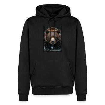 Ours Kodiak Ours Kodiak - Sweat à capuche Premium bio Homme - noir - Devant - Nico (187cm)