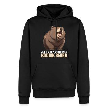 Ours Kodiak Ours Kodiak - Sweat à capuche Premium bio Homme - noir - Devant - Nico (187cm)