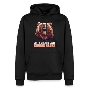 Ours Kodiak Ours Kodiak - Sweat à capuche Premium bio Homme - noir - Devant - Nico (187cm)