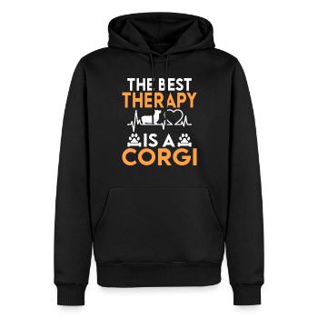 Cadeaux de corgi pour les amateurs de corgi - Sweat à capuche Premium bio Homme - noir - Devant - Nico (187cm)