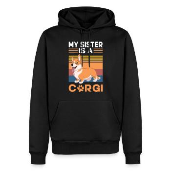 Cadeaux de corgi pour les amateurs de corgi - Sweat à capuche Premium bio Homme - noir - Devant - Nico (187cm)