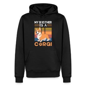 Cadeaux de corgi pour les amateurs de corgi - Sweat à capuche Premium bio Homme - noir - Devant - Nico (187cm)