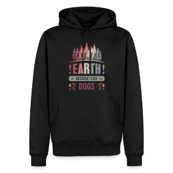 Sauvez la Terre Environnement Chiens Cadeau du Jour de la Terre - Sweat à capuche Premium bio Homme - noir - Devant - Nico (187cm)