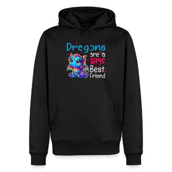 Dragon Créatures Dragon Médiéval - Sweat à capuche Premium bio Homme - noir - Devant - Nico (187cm)
