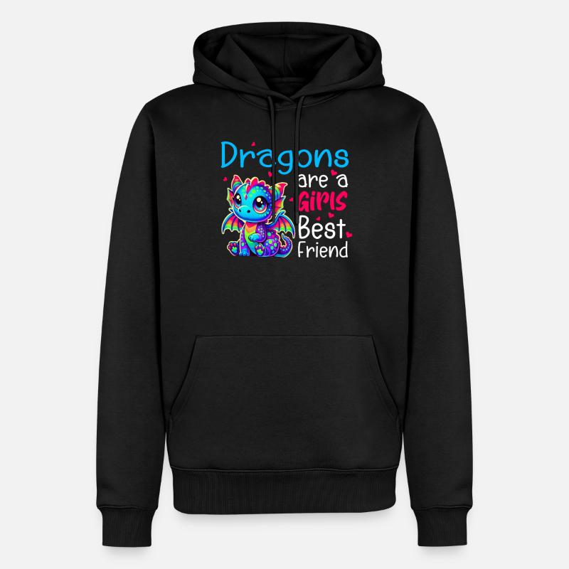 Dragon Créatures Dragon Médiéval - Sweat à capuche Premium bio Homme - noir