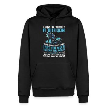 Dragon Créatures Dragon Médiéval - Sweat à capuche Premium bio Homme - noir - Devant - Nico (187cm)