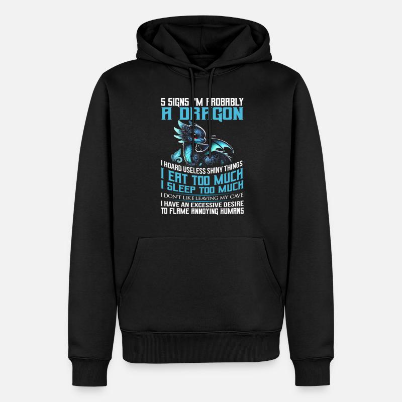 Dragon Créatures Dragon Médiéval - Sweat à capuche Premium bio Homme - noir