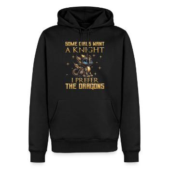 Dragon Créatures Dragon Médiéval - Sweat à capuche Premium bio Homme - noir - Devant - Nico (187cm)