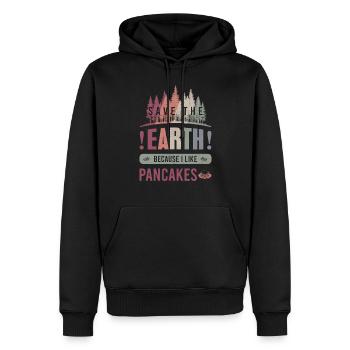Sauvez la Terre Crêpes environnementales Cadeau du Jour de la Terre - Sweat à capuche Premium bio Homme - noir - Devant - Nico (187cm)