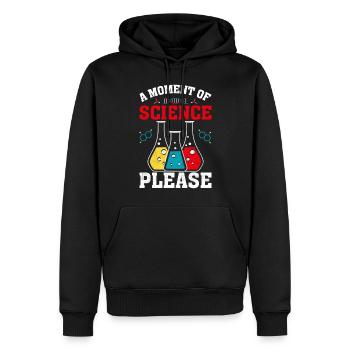 Un moment de science s’il vous plaît drôle de scientifique - Sweat à capuche Premium bio Homme - noir - Devant - Nico (187cm)