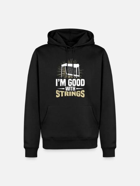 I'm good with strings - Men’s Premium Organic Hoodie - black