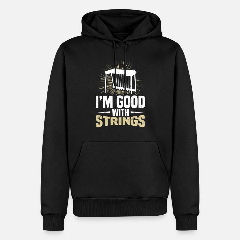 I'm good with strings - Men’s Premium Organic Hoodie - black
