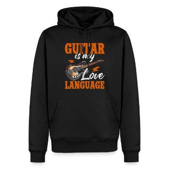Bassiste, Guitariste, Guitare électrique - Sweat à capuche Premium bio Homme - noir - Devant - Nico (187cm)