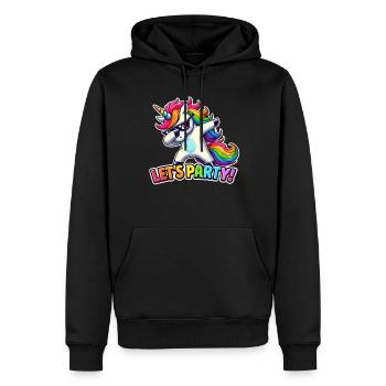 Party Outfit, Partyurlaub, Einhorn, Let's Party - Männer Premium Bio Hoodie - Schwarz - Vorne - Nico (187cm)