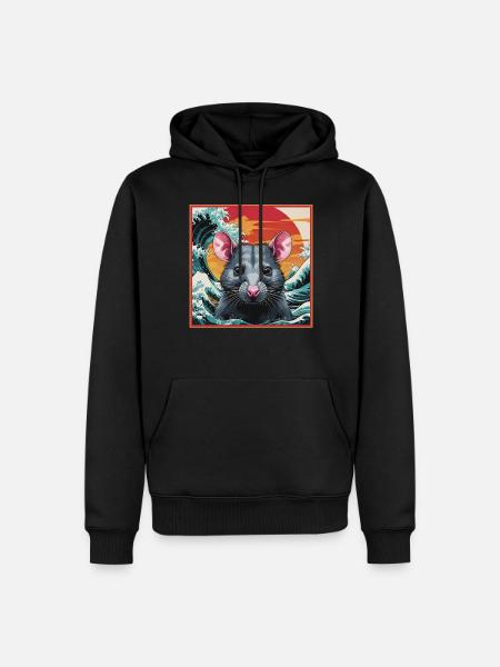 Rat in the Wave - Men’s Premium Organic Hoodie - black