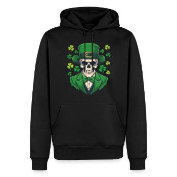 Squelette de la Saint-Patrick en costume - Sweat à capuche Premium bio Homme - noir - Devant - Nico (187cm)