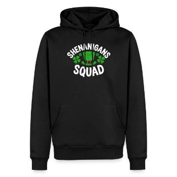 Escouade des manigances - Sweat à capuche Premium bio Homme - noir - Devant - Nico (187cm)
