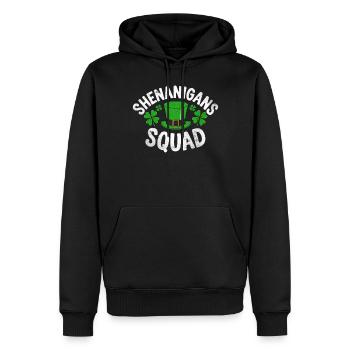 Escouade des manigances - Sweat à capuche Premium bio Homme - noir - Devant - Nico (187cm)