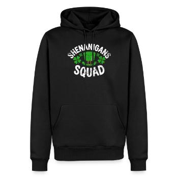 Escouade des manigances - Sweat à capuche Premium bio Homme - noir - Devant - Nico (187cm)