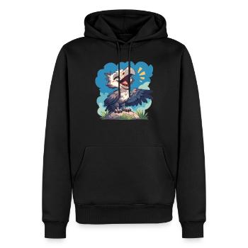 Vulture Geier - Männer Premium Bio Hoodie - Schwarz - Vorne - Nico (187cm)