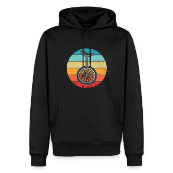 Einrad fahren Retro Vintage Einrad Sunset - Männer Premium Bio Hoodie - Schwarz - Vorne - Nico (187cm)