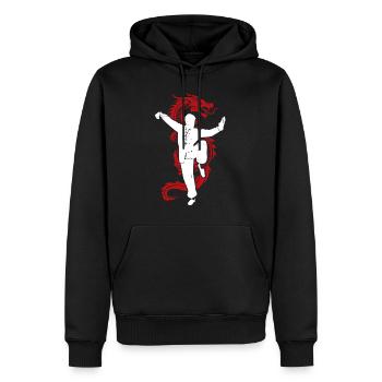 Drôle Kung Fu Combat Sport de combat Chinois - Sweat à capuche Premium bio Homme - noir - Devant - Nico (187cm)