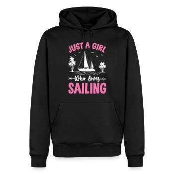 Juste une fille qui aime marin capitaine de mer drôle - Sweat à capuche Premium bio Homme - noir - Devant - Nico (187cm)