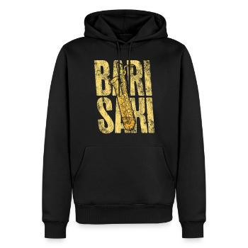 Saxophone Pun Bari Saxi - Männer Premium Bio Hoodie - Schwarz - Vorne - Nico (187cm)