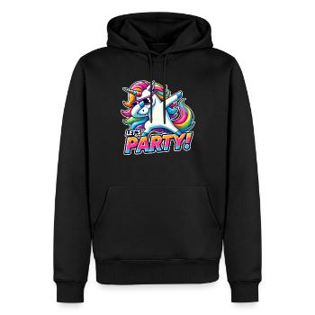 Party Outfit, Partyurlaub, Einhorn, Let's Party - Männer Premium Bio Hoodie - Schwarz - Vorne - Nico (187cm)