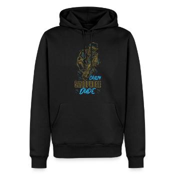 Saxophone Crazy Saxophone Dude - Sweat à capuche Premium bio Homme - noir - Devant - Nico (187cm)